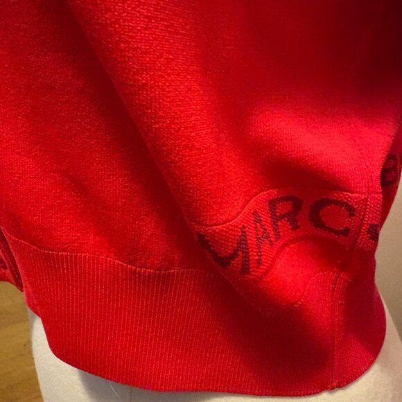 NWT Marc Jacobs long sleeve crew neck cardigan with logo in True Red - Picture 9 of 13